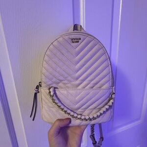 Victoria's Secret Beige Quilted Backpack